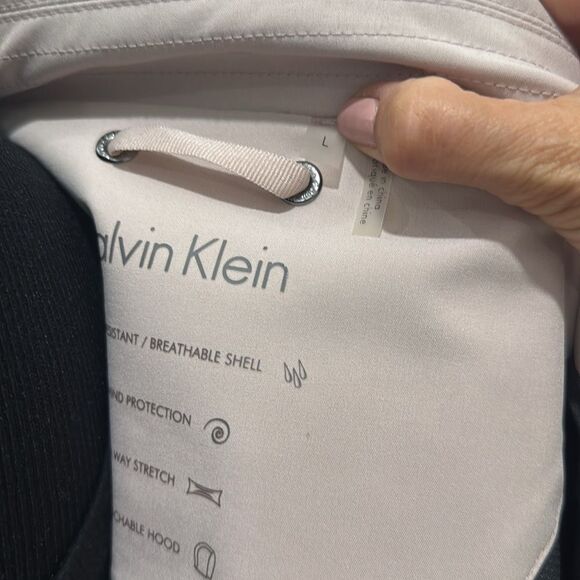 Calvin Klein hooded double-breasted water-resistant trench coat Large Cream - Picture 9 of 12